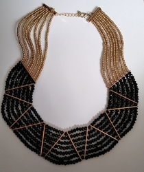 Černo-zlatý náhrdelník styl Egypt